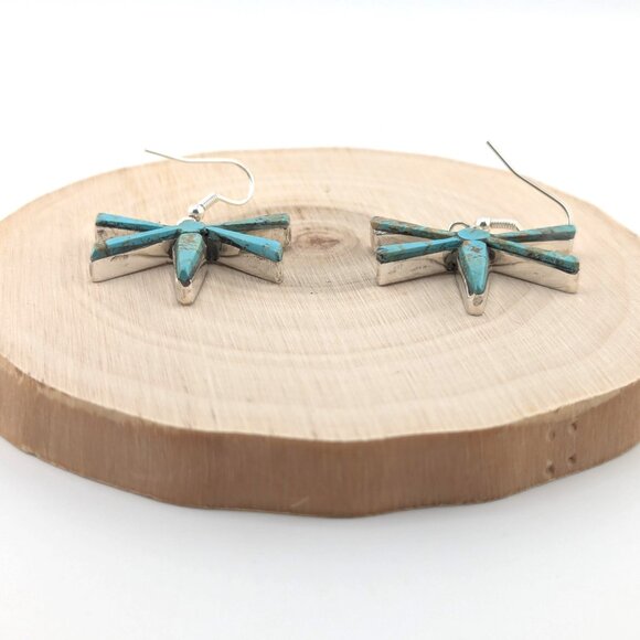 Genuine Navajo Turquoise Earrings Handmade Native American Jewelry for Women *** - Picture 7 of 14